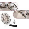 G-plus Front Hub Cover Set Chrome Semi Truck Wheel 33mm Nut Covers Spiked Compatible With Semi-truck 20 22 5 And 24 Wheels 