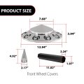 G-plus Front Hub Cover Set Chrome Semi Truck Wheel 33mm Nut Covers Spiked Compatible With Semi-truck 20 22 5 And 24 Wheels
