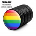 Rainbow Pride Gay Lesbian Contemporary Tire Rim Wheel Aluminum Valve Stem Caps