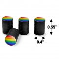 Rainbow Pride Gay Lesbian Contemporary Tire Rim Wheel Aluminum Valve Stem Caps