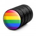 Rainbow Pride Gay Lesbian Contemporary Tire Rim Wheel Aluminum Valve Stem Caps