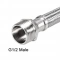 Uxcell Faucet Supply Line Connector G1 2 Female X Male 16 Inch Length 304 Stainless Steel Hose 2pcs