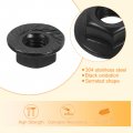 Uxcell M4x0 7mm Serrated Flange Hex Lock Nuts 50pcs 304 Stainless Steel Non-slip Metric Hexagon Nut Full Thread Bright Finish