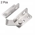 Uxcell Flip Door Latch 201 Stainless Steel 62x52mm Gate Left Open Hasp Slide Lock With Padlock Hole Silver Tone 2 Pcs