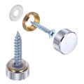 20pcs Screw Covers Caps Brass Flat Mirror Screws Decorative Cover Nail Fasteners For Sign Advertising Hardware Construction 