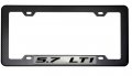 Erpart Black Carbon Fiber Look License Plate Frame With 5 7 Lt1 On Silver Highly Polished Real Aluminum Emblem