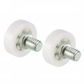 Uxcell Bearing Roller With Threaded Rod 19x6x2mm M6x8mm For Sliding Door Track Guide White Pack Of 2
