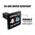 Survival Of The Fattest Unicorn Chubby Rhino Fittest Pun Funny Humor Tow Trailer Hitch Cover Plug Insert