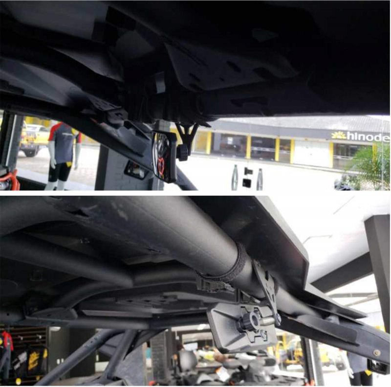 Utv Rearview Center Mirror Adjustable Wide Convex For 2017 2018 2019 2020 Can Am Maverick X3 Max R Windshield Mount Black With