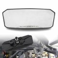 Utv Rearview Center Mirror Adjustable Wide Convex For 2017 2018 2019 2020 Can Am Maverick X3 Max R Windshield Mount Black With