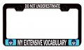 Do Not Underestimate My Extensive Vocabulary Geek Bl Steel Auto Suv License Plate Frame Tag Holder 