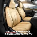 Voris Series Full Set Automotive Seat Interior Covers Universal For Most Car Suv Truck Airbag Compatible Beige Leather