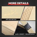 Voris Series Full Set Automotive Seat Interior Covers Universal For Most Car Suv Truck Airbag Compatible Beige Leather