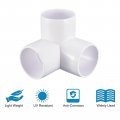 Uxcell 6pack 3 Way Pvc Fittings 1-1 2 Inch Pipe Fitting Connectors For Building Furniture Diy Shelf Garden Support White
