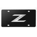 Nissan 370z Z 3d Brush Metal Look Logo Black Stainless Steel License Plate 