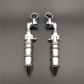 Chrome Short Angled Adjustable Peg Mounting Kit With Bamboo Style Foot For Goldwing Vtx1300 Shadow Valkyrie Triumph 1 25mm 