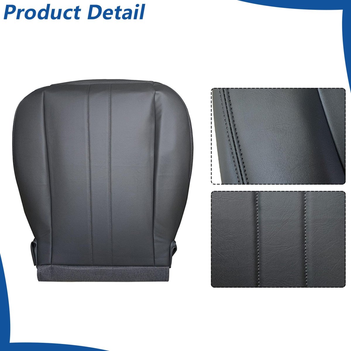 4 Pcs Seat Covers Dark Gray Synthetic Leather Front Driver And Passenger Bottom Lean Back Replacement For Express Savana 1500