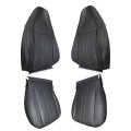 4 Pcs Seat Covers Dark Gray Synthetic Leather Front Driver And Passenger Bottom Lean Back Replacement For Express Savana 1500 
