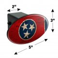 Rustic Distressed Tennessee State Flag Oval Tow Trailer Hitch Cover Plug Insert