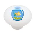 Goldfish In Bowl Decorative High Gloss Ceramic Drawer Knob 
