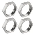 4pcs Cast Pipe Fitting Hex Locknut 304 Stainless Steel Lock Nut Npt 1 2 Female Thread For Plumbing Fixed Water Broom And 