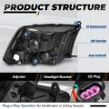 Headlight Assembly For 2009 To 2018 Dodge Ram 1500 2500 3500 4500 5500 Black Housing Clear Lens Driver And Passenger Side Pair