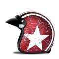 Woljay 3 4 Open Face Helmet Motorcycle Flat With Rebel Star Graphic White Red S
