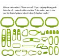 Toworldit 31pcs Set Abs Interior Accessories Dashboard Steering Wheel Decoration Cover Stickers Compatible With Jeep Renegade