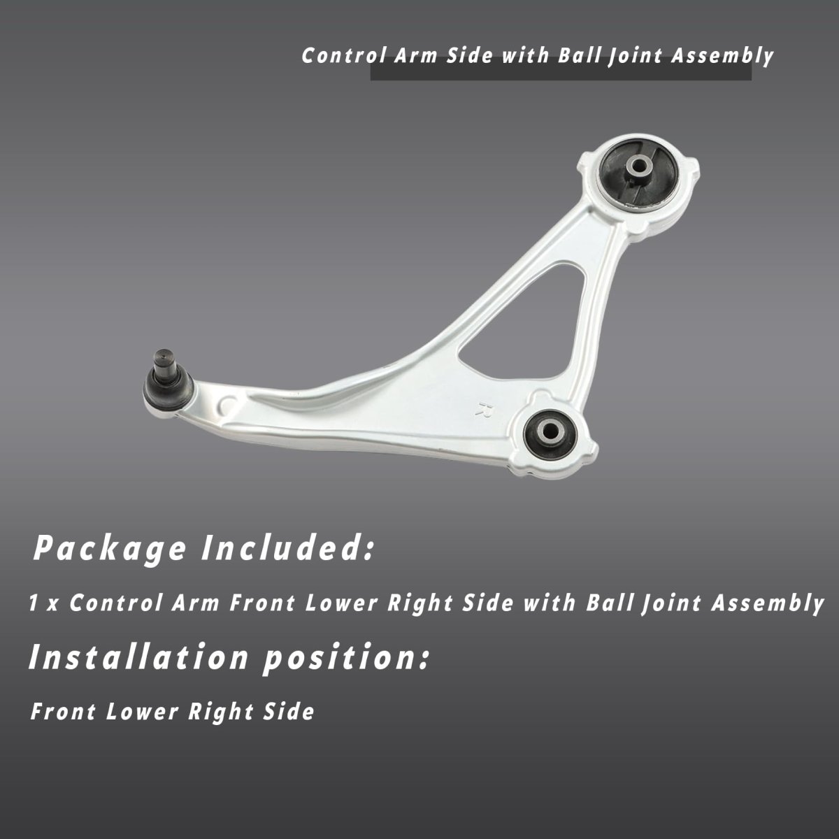 Front Lower Right Control Arm With Ball Joint Assembly For Maxima 2016 To 2021 And Altima 2013 2018 Replaces Ck622838 Rk622838