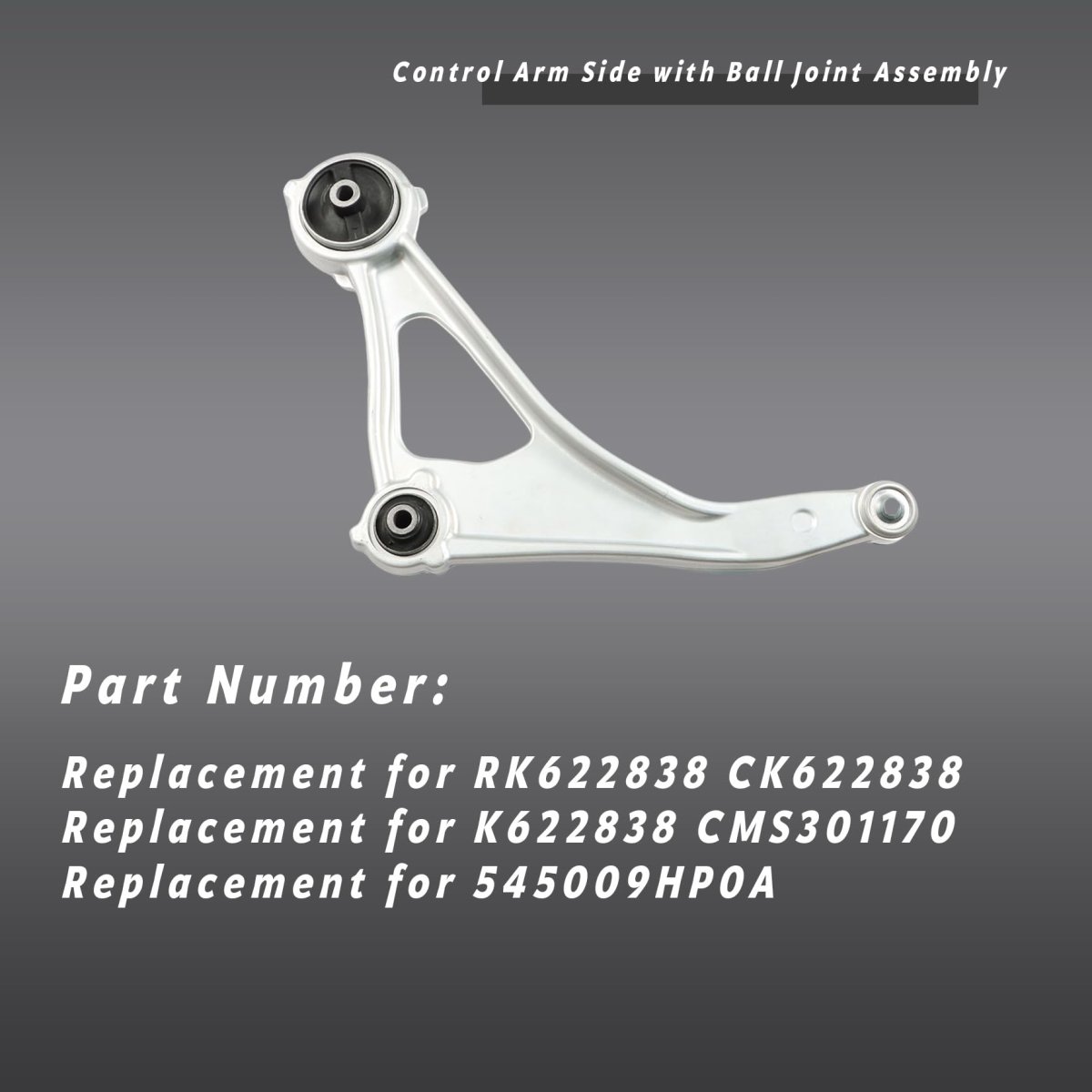 Front Lower Right Control Arm With Ball Joint Assembly For Maxima 2016 To 2021 And Altima 2013 2018 Replaces Ck622838 Rk622838