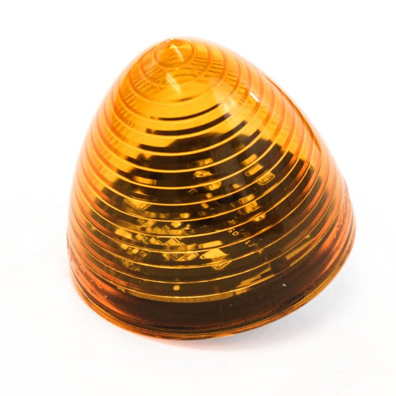 2 Amber Led Inches Marker Beehive Cone Lights Trailer Auto Bright Lighting