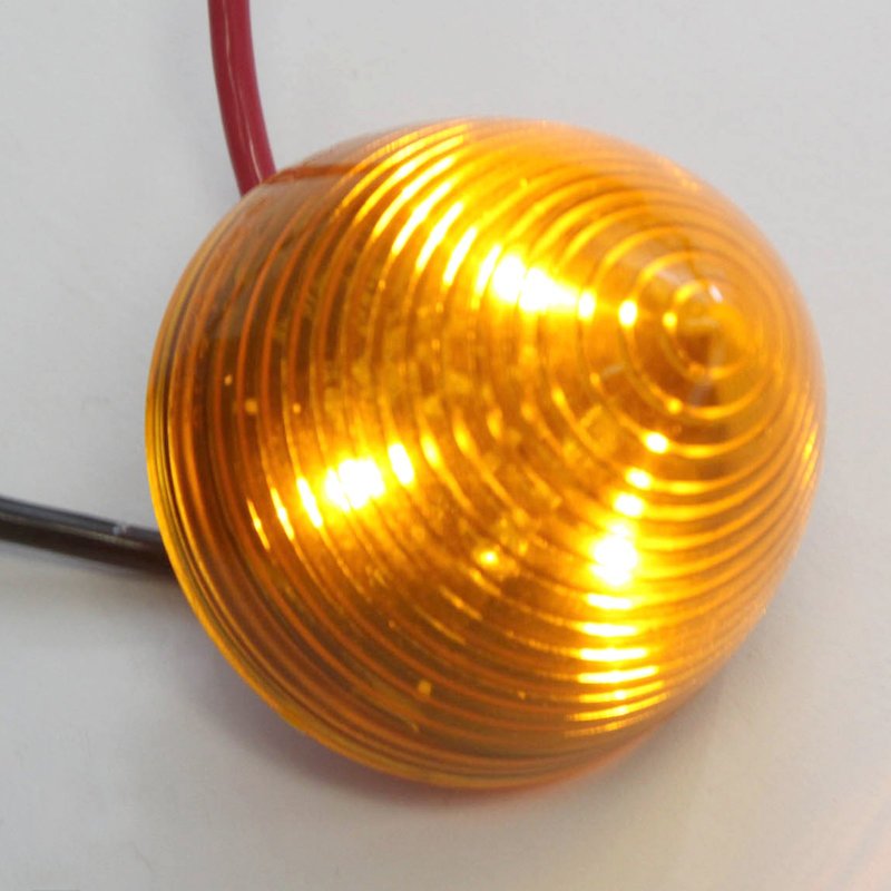 2 Amber Led Inches Marker Beehive Cone Lights Trailer Auto Bright Lighting