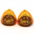 2 Amber Led Inches Marker Beehive Cone Lights Trailer Auto Bright Lighting