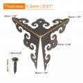 Uxcell 50x50x50mm Metal Box Corner Protectors Edge Guard Iron Bronze Tone 20pcs