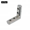 Uxcell L-shape Interior Joint Bracket 4pcs Inside Corner Connectors For 4040 Series Aluminum Extrusion Profile Slot 8mm Silver