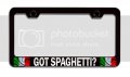 Got Spaghetti Italian Italy Black Metal License Plate Frame Tag Holder Universal Fit For Us And Canada Vehicles 12 5 X 6 In 