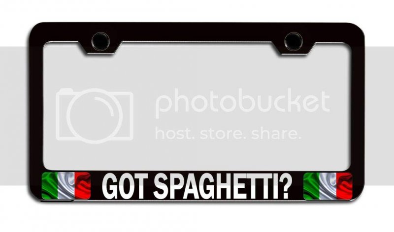 Got Spaghetti Italian Italy Black Metal License Plate Frame Tag Holder Universal Fit For Us And Canada Vehicles 12 5 X 6 In