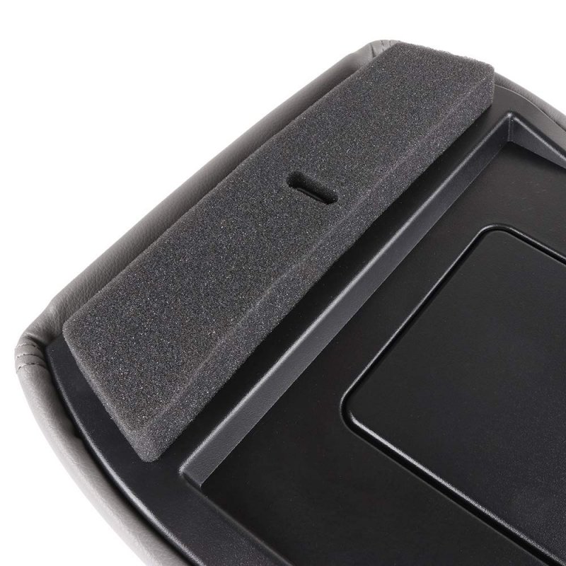 Center Console Lid Kit For 2002-2006 Cadillac Escalade Gray Synthetic Leather Armrest Cover Replacement With Hardware Fits