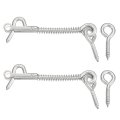 2pcs 3 Cabin Hook Eye Latch 304 Stainless Steel Spring And Safety Wire Gate For Wood Window Door 
