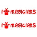 Auto Vynamics Bmpr-iheart-magicians-8-gred Gloss Red Vinyl I Love Heart Magicians Stickers W Rabbit-in-hat As Design 2 Decals 