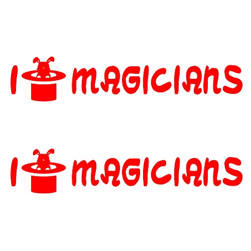 Auto Vynamics Bmpr-iheart-magicians-8-gred Gloss Red Vinyl I Love Heart Magicians Stickers W Rabbit-in-hat As Design 2 Decals