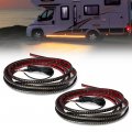 2 Pcs 15 Ft Running Board Lights Sequential Amber Side Marker With White Courtesy 540 Leds Flexible Light Strip For Rv Camper 