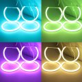 Glofe 4pcs Led Angel Eyes Ring Light 16-color Multi-color Rgb Cotton Smd Halo Rings W Remote Controller Kit For Bmw E38 E39 E46 
