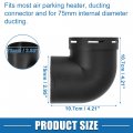 A Absopro Car Air Diesel Heater Duct Warm Ducting Pipe Single Connection Elbow Outlet Connector 2 95 75mm Od Black Set Of