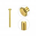 Uxcell Brass Hex Bolts 1 4-20x3 2pcs Fully Thread Grade 4 8 Solid Hexagon Head Bolt Machine Screws For Machinery