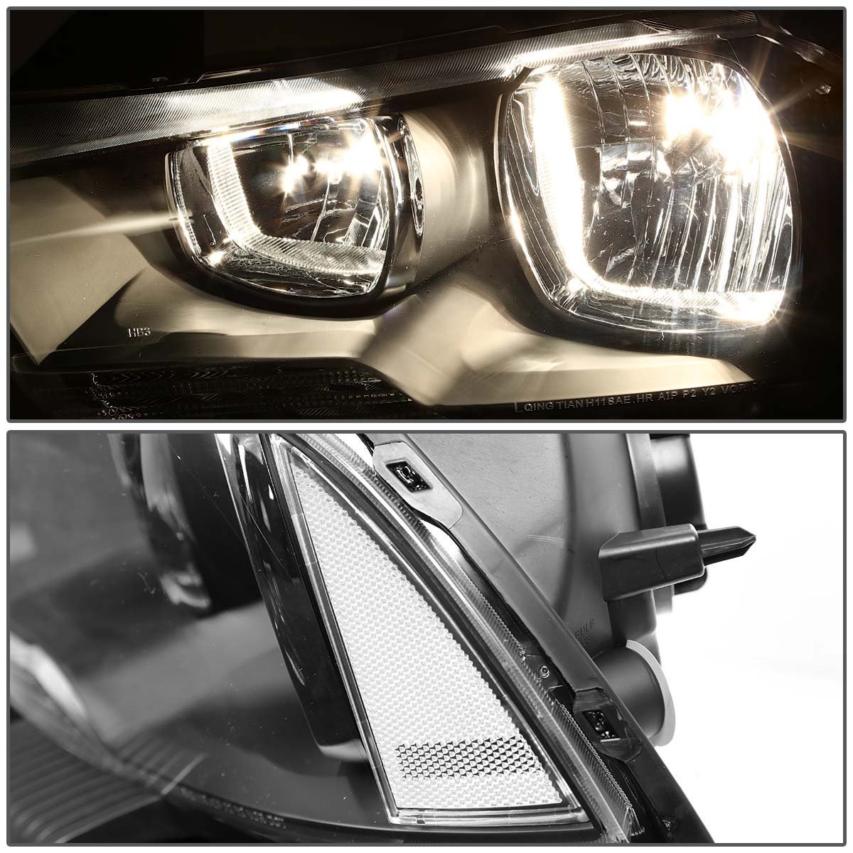 Auto Dynasty Oe Style Black Housing Clear Corner Head Lamps Tool Kit For Dodge Charger 11-14