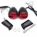 Httmt- Rear Red Running Brake Turn Signal Glossy Black Indicator Light Compatible With H-d Xl 883 1200 92-17 P N Mt224-018r-gbk