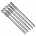Uxcell 5 Pcs 1 4 Hex Shank T20 Magnetic Security Torx Screwdriver Bits 100mm Length