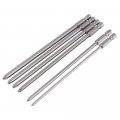 6 Piece Magnetic Phillips Head Screwdriver Bit Set 1 4 In Hex Shank 150mm Long Cross Bits For Electric And Hand Drills S2 Alloy 