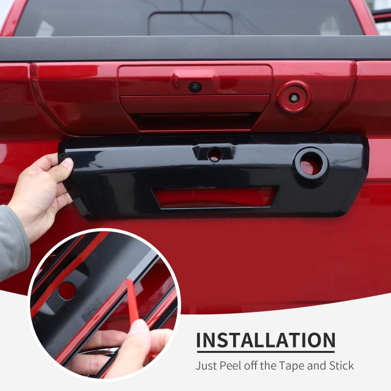 Tailgate Handle Cover For Ford F150 2021 2025 Backup Camera Protection Exterior Accessories Black Abs Plastic Surface Mount